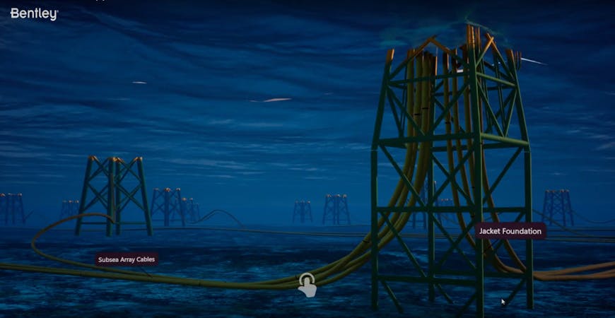 View projects above and below water in Bentley Systems' iLab offshore wind demo.