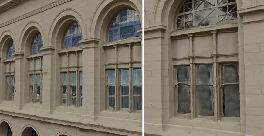 Photogrammetry model of San Francisco Ferry Building from Aerometrex, tiled with 3D Tiles