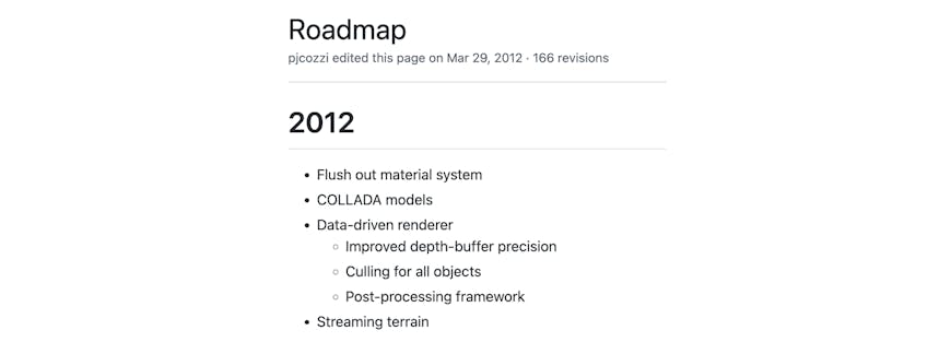 Roadmap for CesiumJS, March 2012