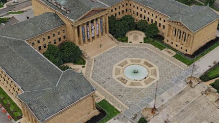 Photogrammetry data, an aerial view of the Philadelphia Museum of Art