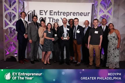 Cesium team members, family, and friends in attendance at the EY Entrepreneur of the Year Greater Philadelphia 2023 event.