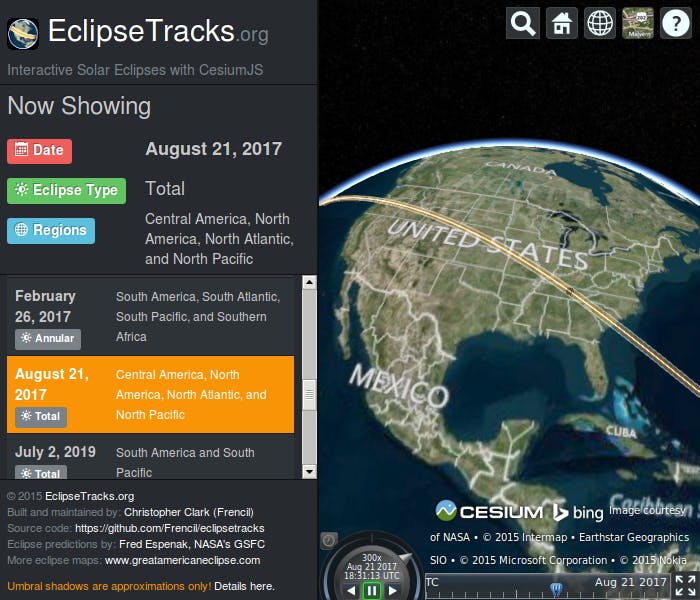 EclipseTracks - Interactive Solar Eclipses with Cesium – Cesium