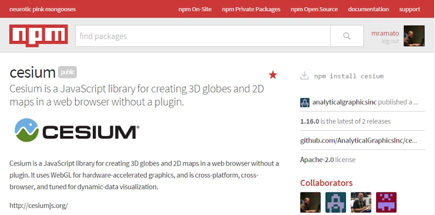 Cesium on npm