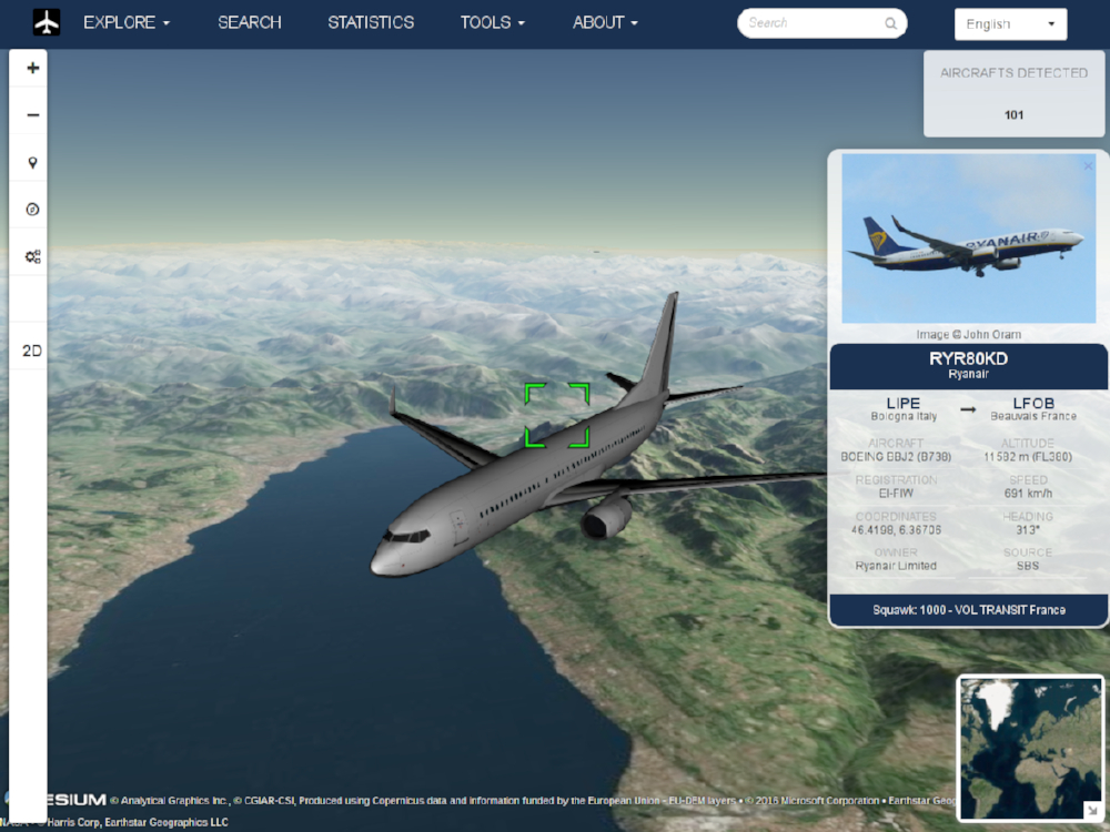 Free And Open-Source Live Flight Tracking With FlightAirMap – Cesium
