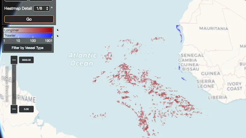 Heat Map. Fish View Worldwide Fishing Activity Heatmaps and Vessel Tracking Animations ...