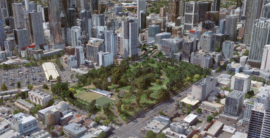 Photogrammetry model of Melbourne provided by Aero3DPro