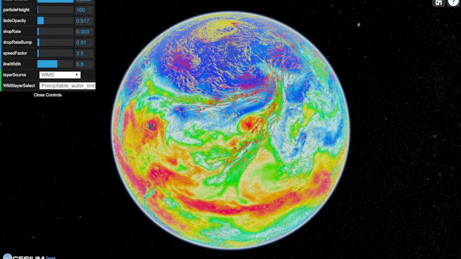 GPU Powered Wind Visualization With Cesium – Cesium