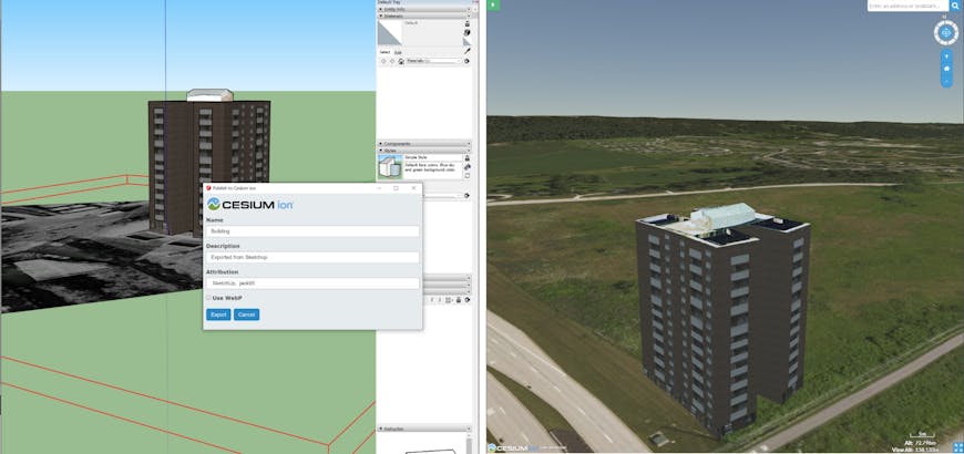 Exporting model from SketchUp and viewing in Cesium ion