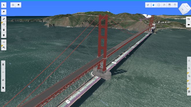 A model of the Golden Gate Bridge in San Francisco