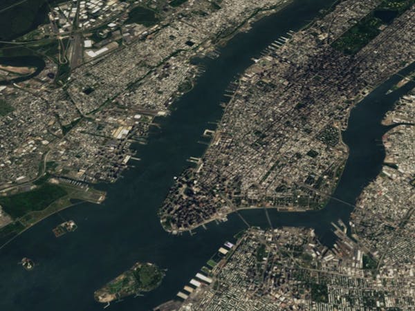 Sentinel-2 cloudless satellite imagery of New York City