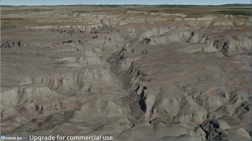 The Grand Canyon: osgEarth rendering Cesium World Terrain with a Bing raster overlay using Cesium Native. Courtesy Pelican Mapping.