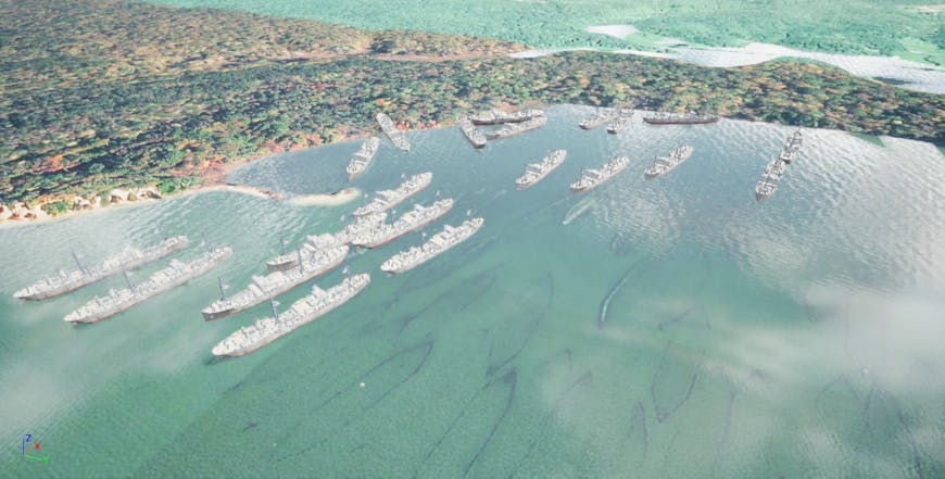 Shipwrecks in Mallows Bay visualized in Cesium for Unreal