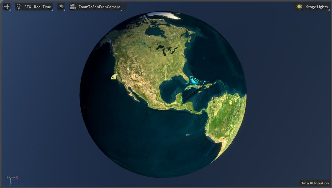 The globe should now appear in the viewport.