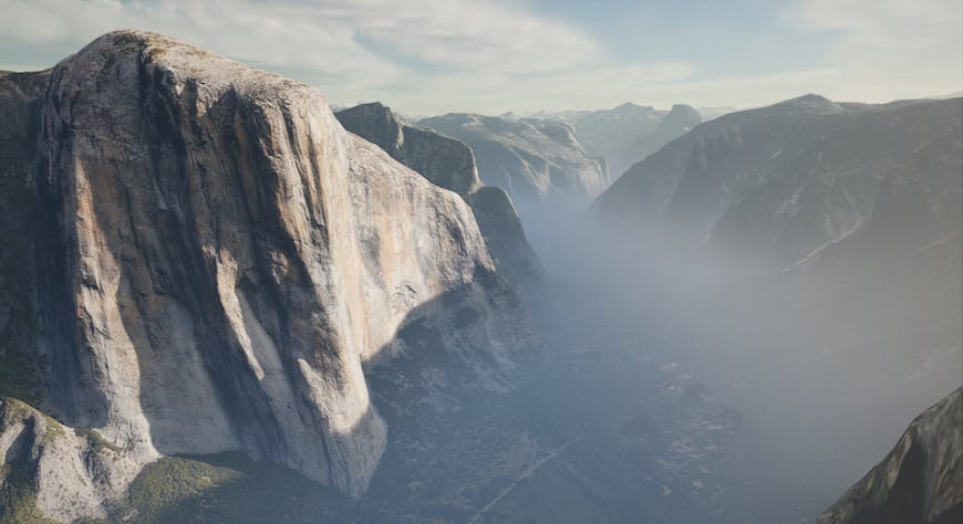 El Capitan in Cesium for Unreal with clouds and lighting