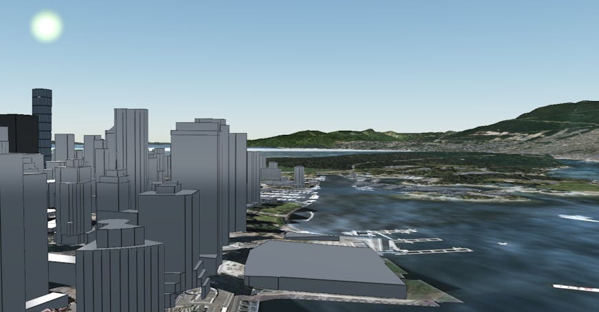 Vancouver BC in CesiumJS with Cesium World Terrain and Cesium OSM Buildings
