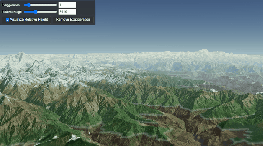 Dynamic terrain exaggeration in CesiumJS