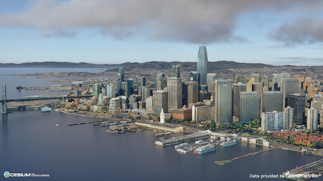 Cesium for Omniverse - High-resolution Photogrammetry of San Francisco captured by Aerometrex at 5cm, 2cm, and Street Level (0.6cm), visualized with Cesium and Omniverse. Photogrammetry of San Francisco is available via Cesium ion.