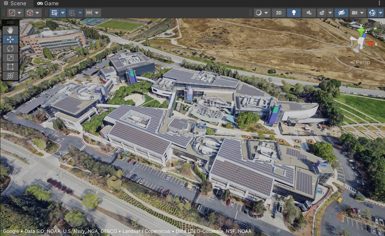 Once the georeference changes, you’ll be able to view the Googleplex and surrounding Silicon Valley area.