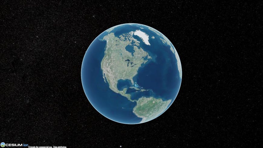 Globe in CesiumJS without widgets