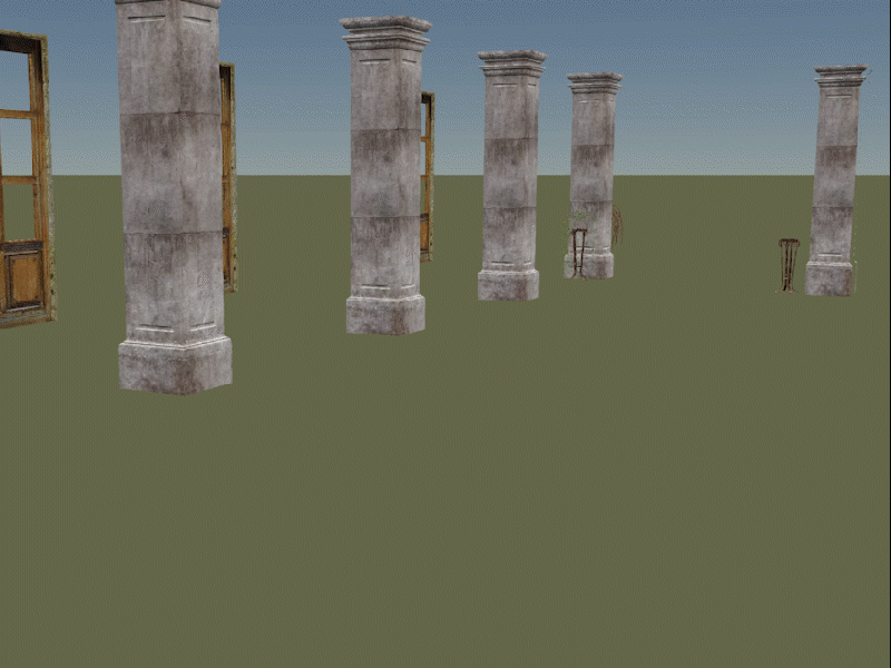 Gif of restaurant model loading. Based on visual importance, the walls and floor load first while the chairs and plates load last.