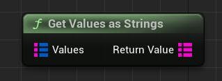 Cesium for Unreal tutorial: Upgrade to 2.0 Guide. The Blueprint node named "Get Values As Strings".