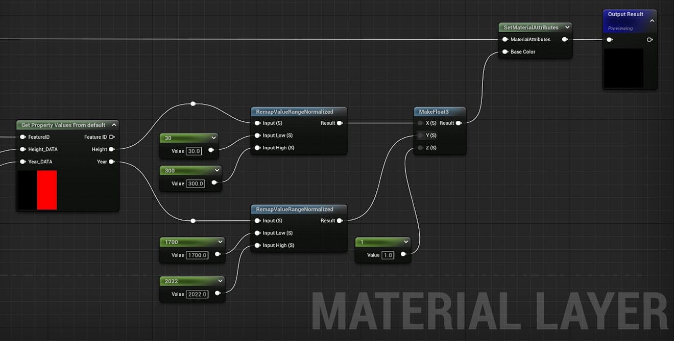 Cesium for Unreal tutorial: Visualize Mesh Features and Metadata. Connect the resolved property outputs to your custom logic for per-feature styling.