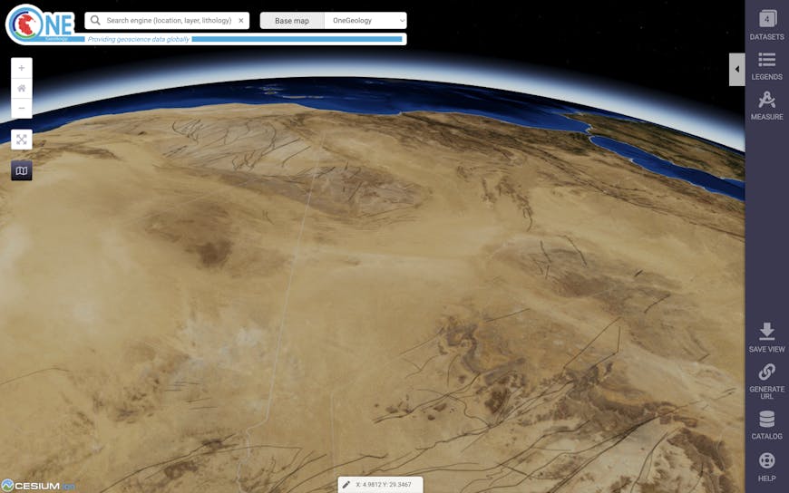 Fault lines in Africa in OneGeology