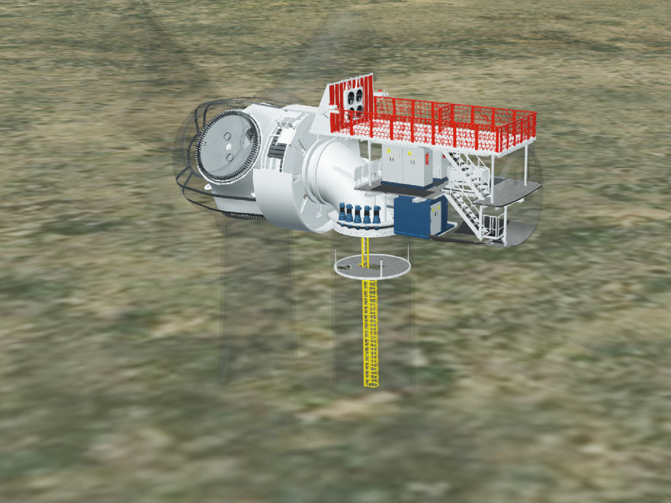 Turbine CAD model courtesy of Unasys. Translucent parts represent outer geometry.