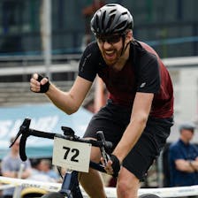 Ryan Veenstra, riding a bike in a race