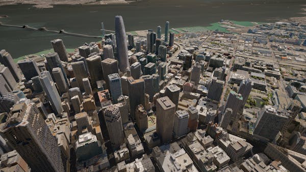 San Francisco, CA visualized in Cesium for Unity. Data courtesy of Aerometrex