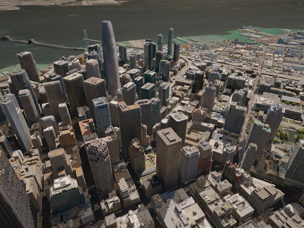 San Francisco, CA visualized in Cesium for Unity. Data courtesy of Aerometrex