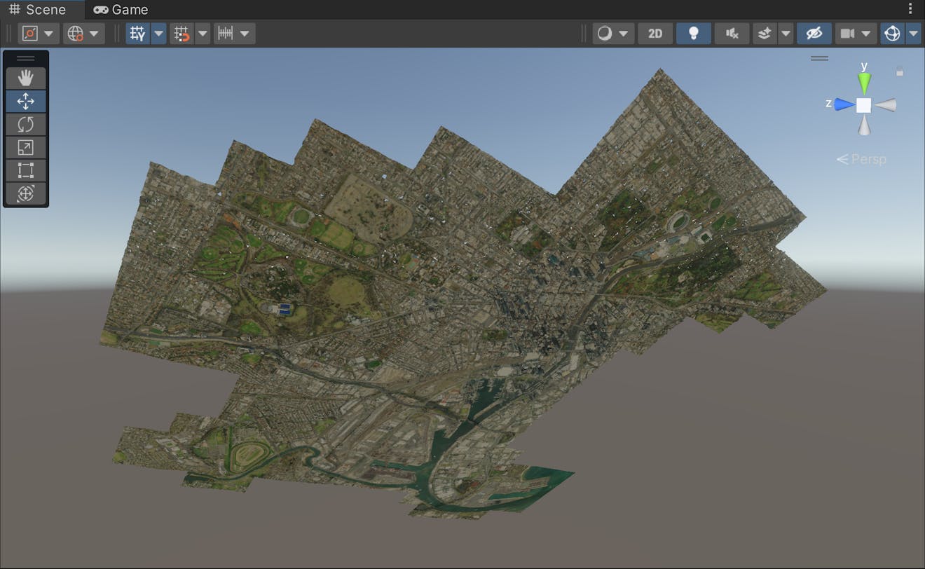Melbourne Photogrammetry will have a strange orientation, and you may even be looking at the bottom of it.