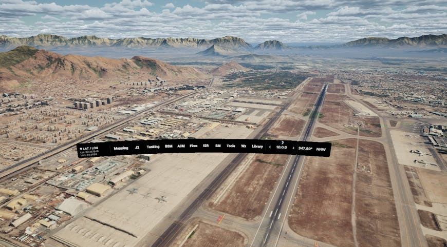 Kabul, Afghanistan, in RAF’s VADE, built on Cesium for Unreal. Courtesy UK Royal Air Force.