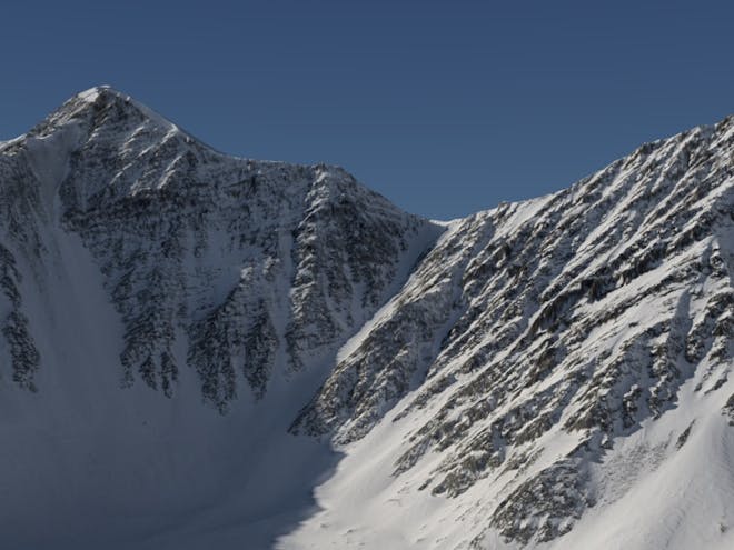 Cesium World Terrain data of a mountain