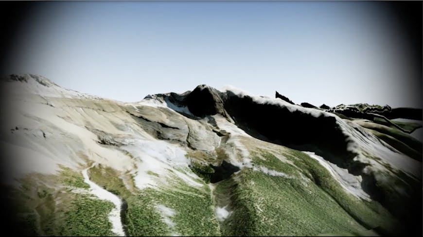 Mountain with vignette in VR