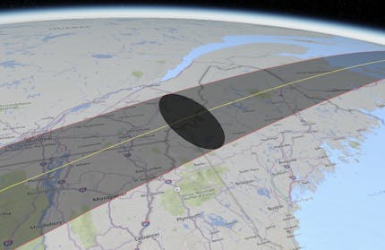 Path of totality for 2024 solar eclipse shown in Eclipse Tracks