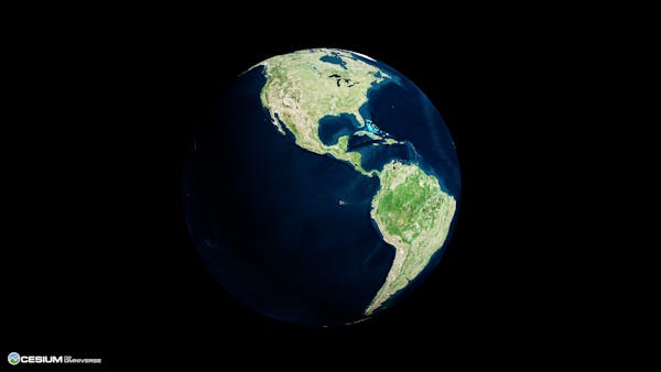Cesium for Omniverse - The full scale WGS84 globe in Omniverse enables visualizing objects all the way from space to ground