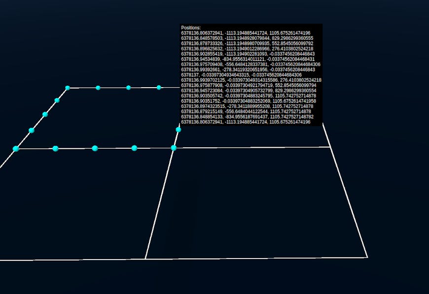 Cartesian coordinates for a polyline in a vector tile