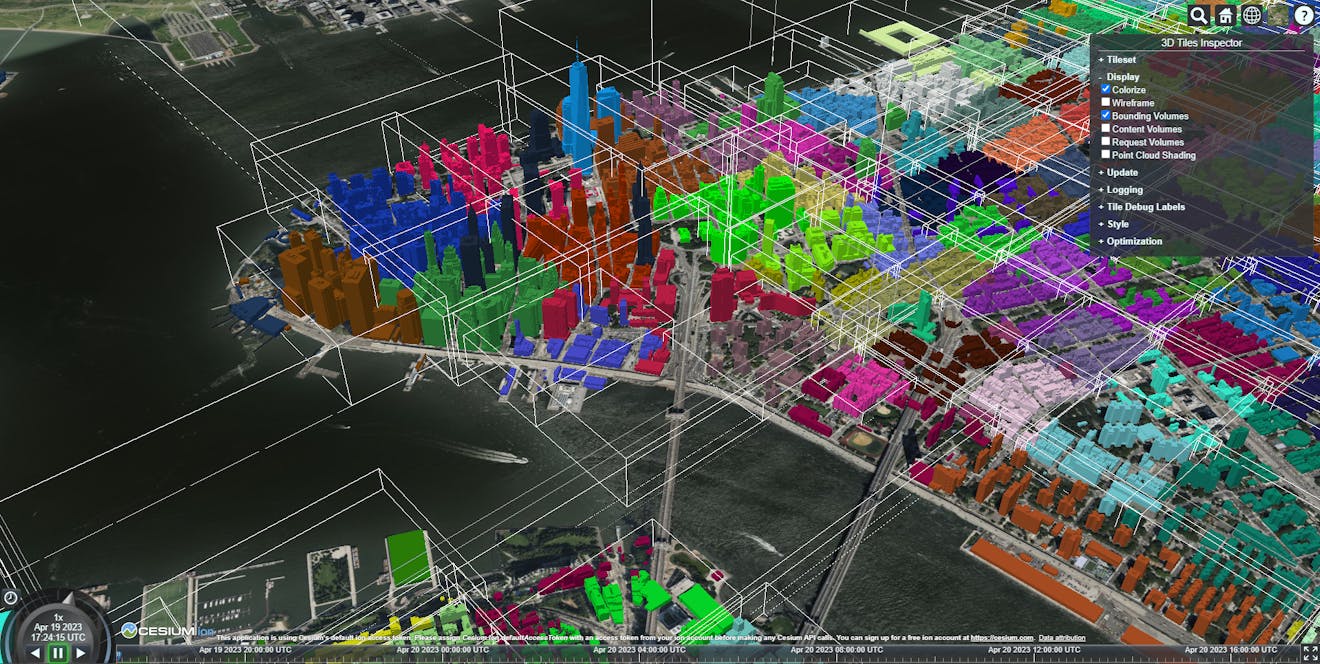 Bounding volumes, 3D Tiles 