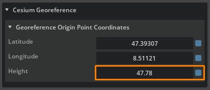 Cesium for Omniverse/CityEngine tutorial: Paste this value into the Height field of the CesiumGeoreference prim in Omniverse.