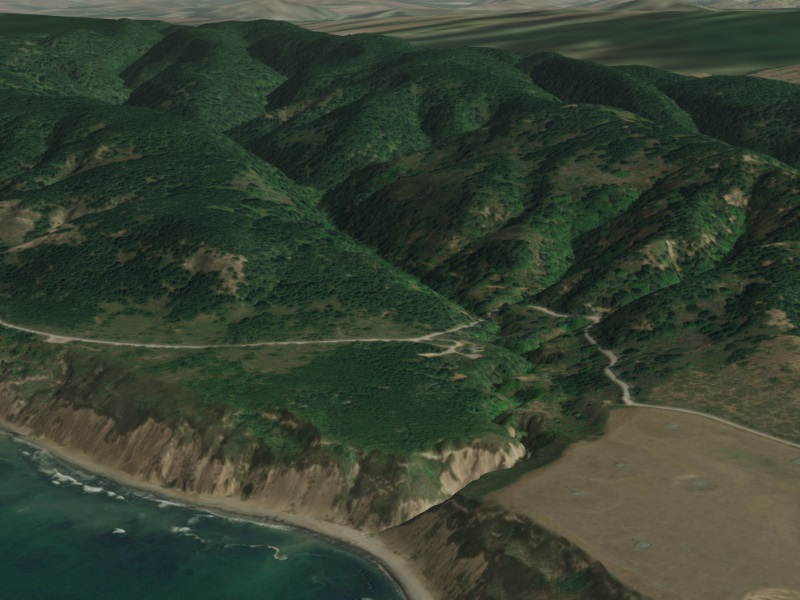 Terrain with shadows and lighting enabled