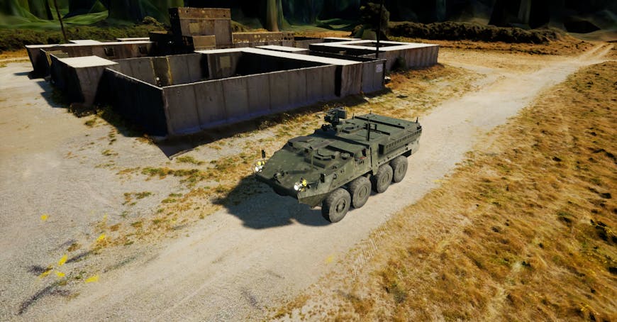 Cesium for Unreal demo for I/ITSEC 2021 - Maxar 3D Surface Mesh of Joint Base Lewis-McChord (JBLM) Training Area in Unreal Engine 4, using Cesium for Unreal. ICV Stryker model by Vigilante.