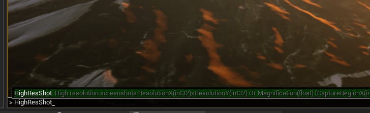 Using the HighResShot command in the UE Editor console