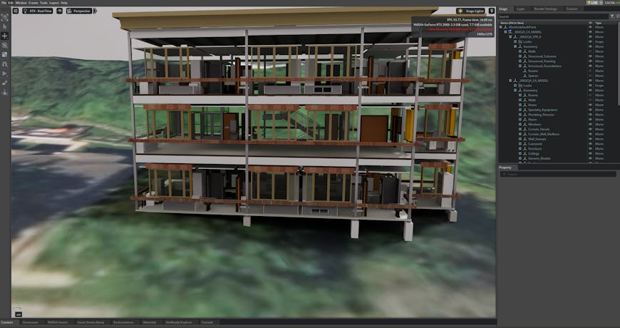 Internal structure of the new Veterans Place facility in Cesium for Omniverse. Courtesy UrsaLeo.