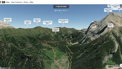 Cycling route near Alba, Italy, from Outdooractive shown in CesiumJS