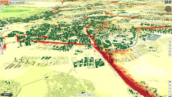 Air quality in Helsinki visualized in green, yellow, and red.