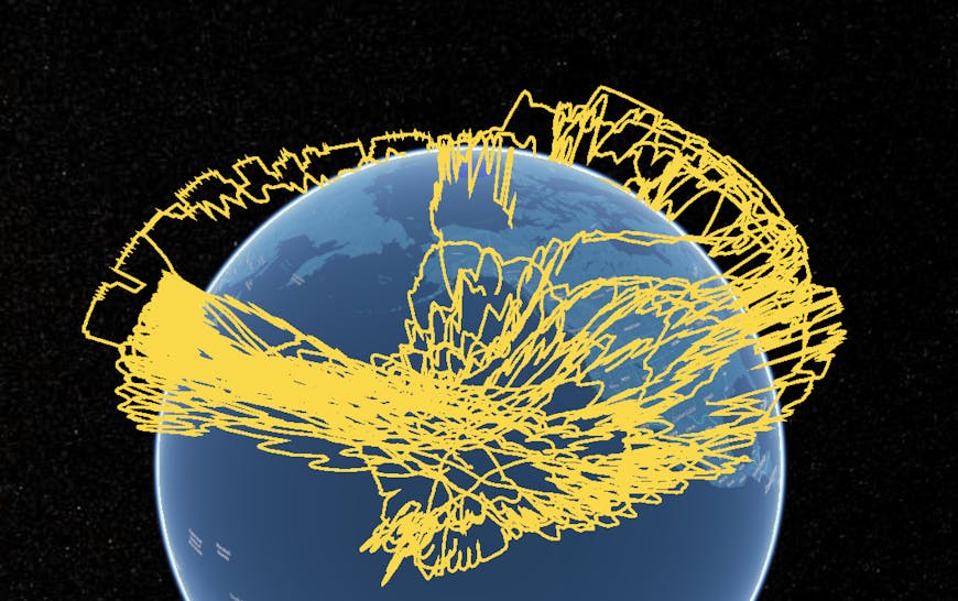 Flight paths of balloons during the atmospheric rivers campaign WindBorne Systems