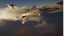 Two F-35 fighter jets flying above clouds in Cesium for Unity aviation simulation