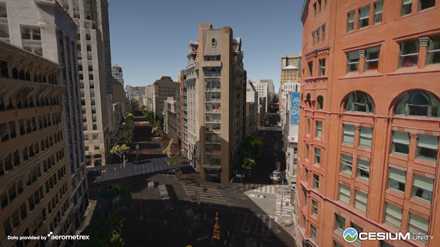 San Francisco visualized in Cesium for Unity, courtesy of Aerometrex