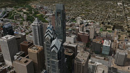Philadelphia skyline rendered in Cesium